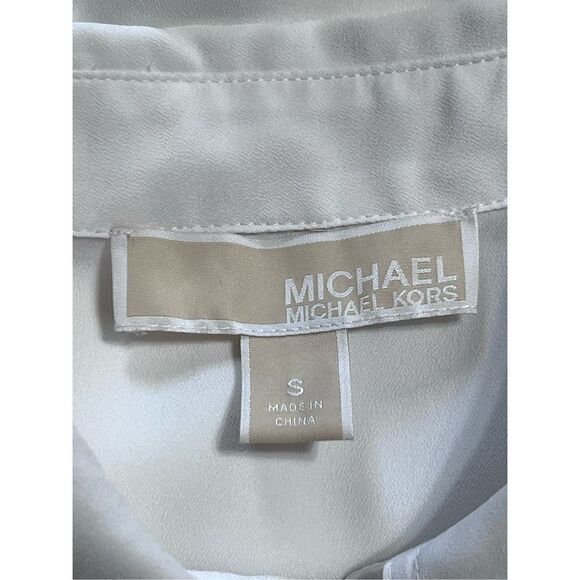 MICHAEL Michael Kors Short Sleeve Cold Shoulder Sheer Blouse Size S - Picture 3 of 4